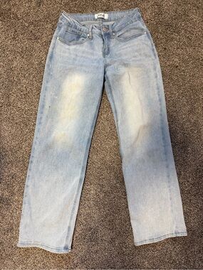 Rise Pale Blue Straight Leg Jeans